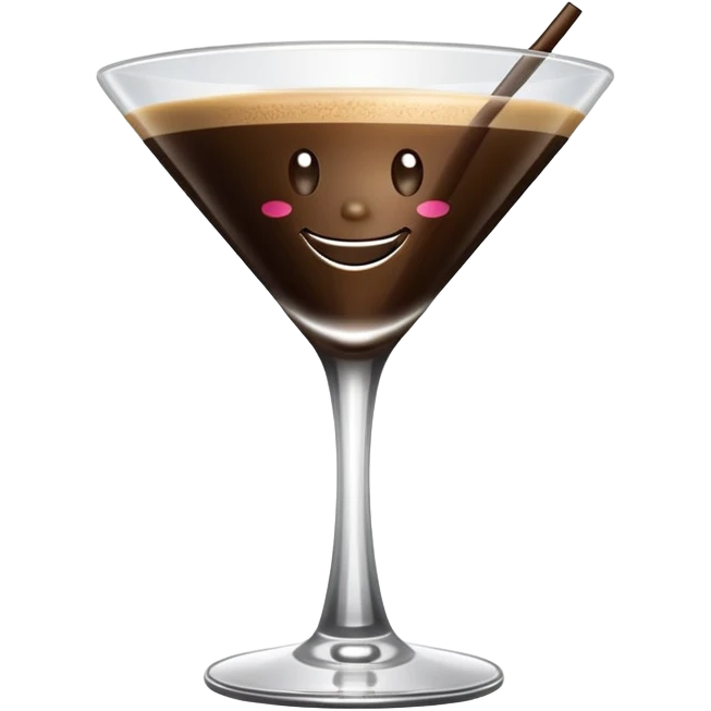 Espresso martini glass with a smile  emoji