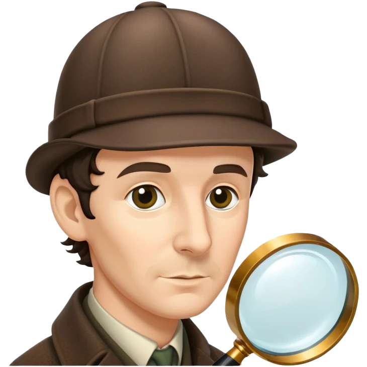 sherlock holmes with magnifying glass and deerstalker hat emoji