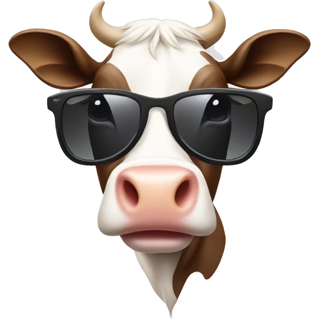 cow wearing sunglass emoji