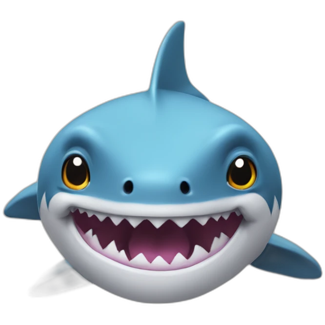 BLÅHAJ fluffy plush soft shark with dopey expression emoji