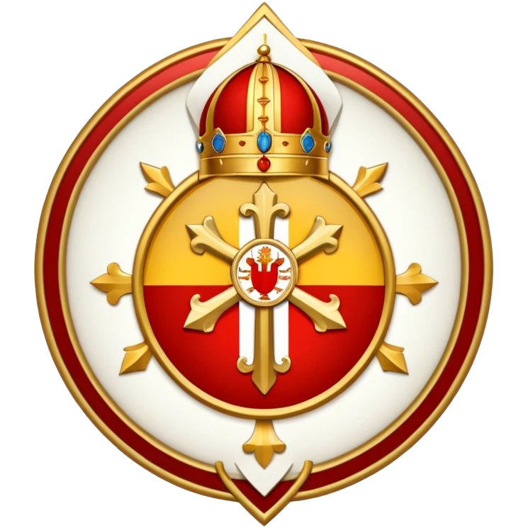 Pope's emblem with a touch of red emoji
