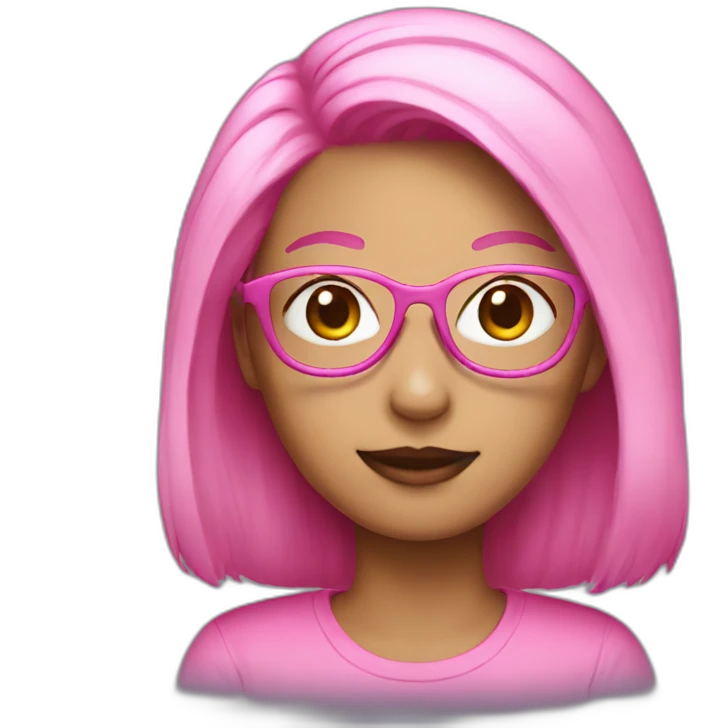 PINK mai with pink glasses and hair emoji