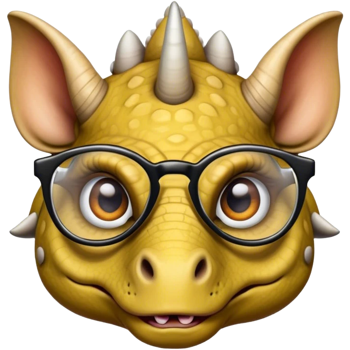 triceratops face with glasses emoji