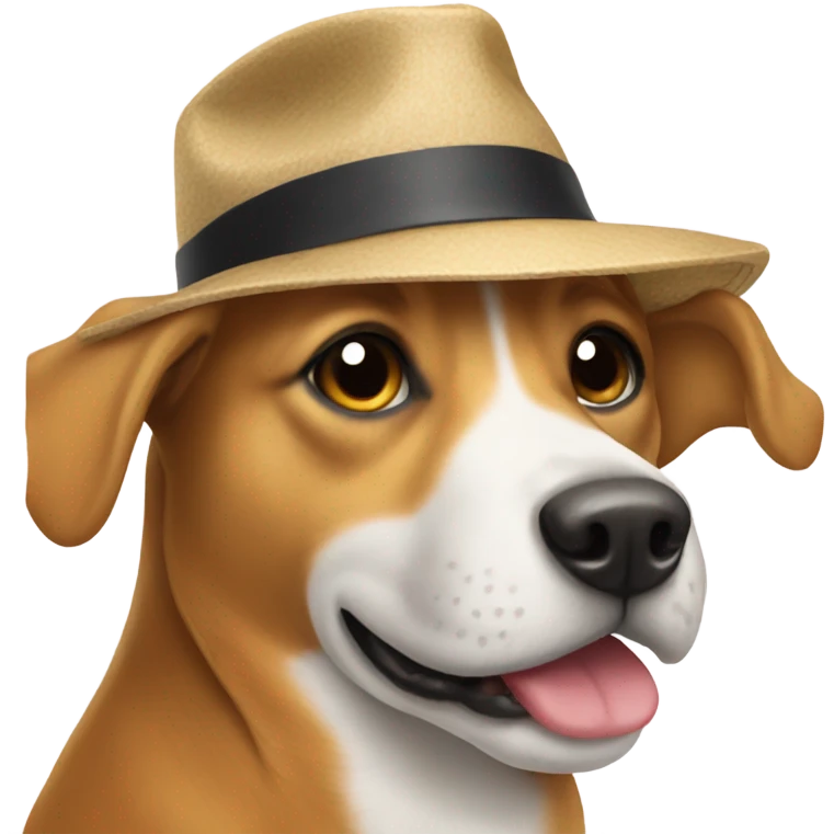 Dog wearing hat emoji
