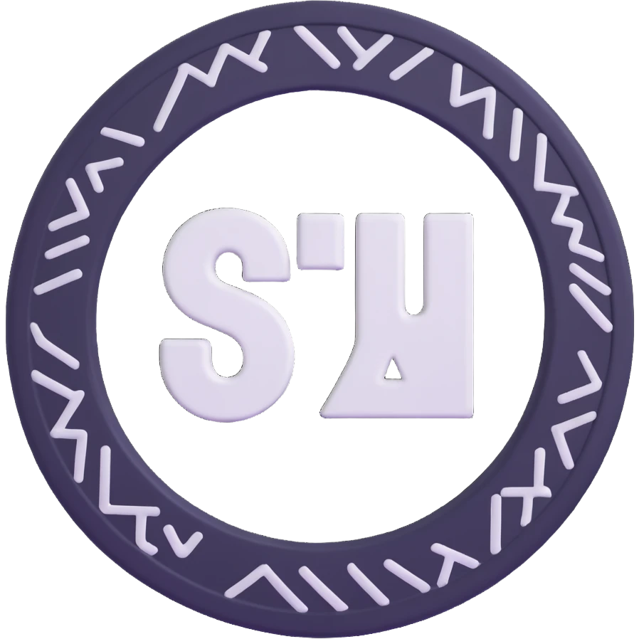 3D circular pattern with white "Suzuki" text in the center, red and white color scheme, modern style emoji