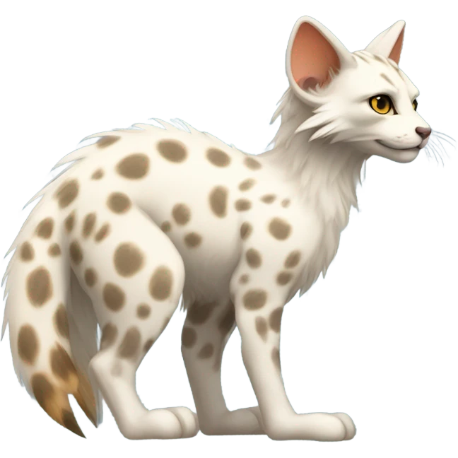 Modern Feral Rare Fantasy Vernid-Trico-species by LiLaiRa, random markings, tufted tail, tufted ears, full body emoji