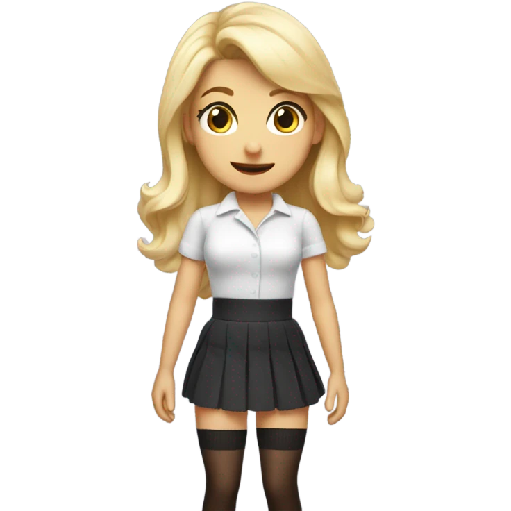 skirt wind thigh high cute adorable emote blonde emoji