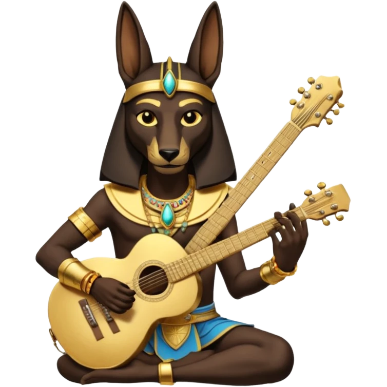 ancient anubis play guitar emoji