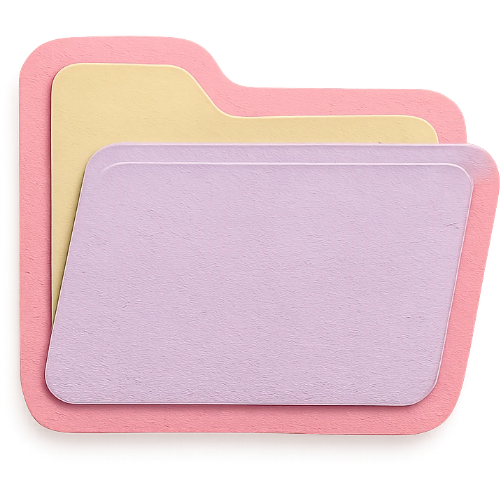 soft pastel aesthetic file folder sticker icon with a pink border emoji