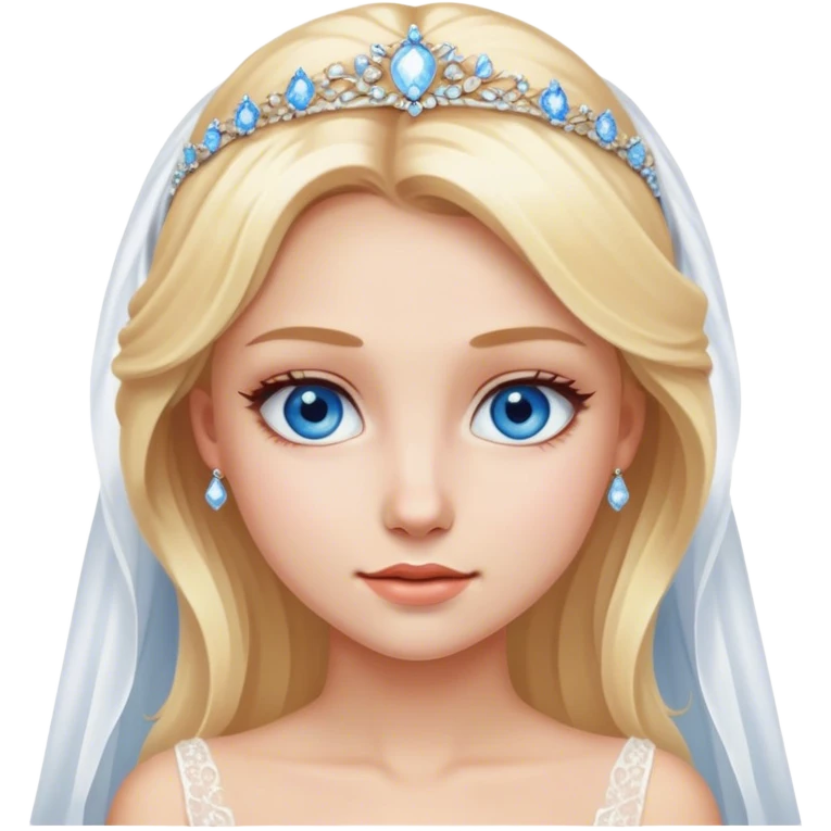 Beautiful finish blonde girl with wedding dress with blue eyes emoji