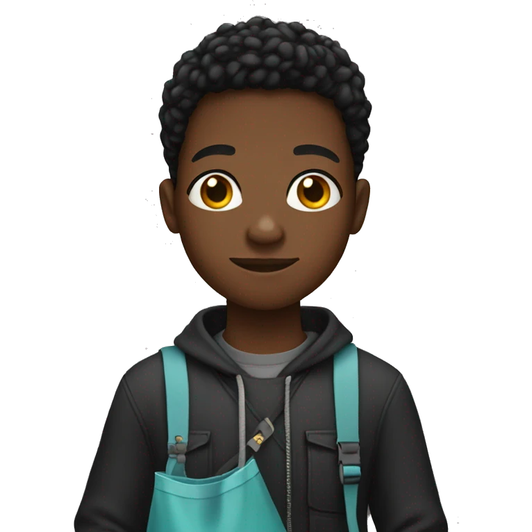 Black teenager holding a bag emoji