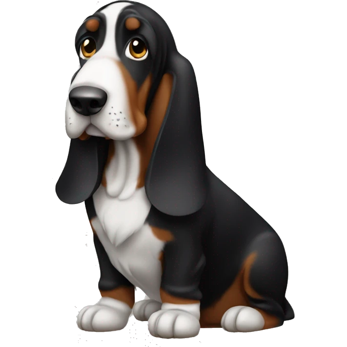 Black basset hound emoji