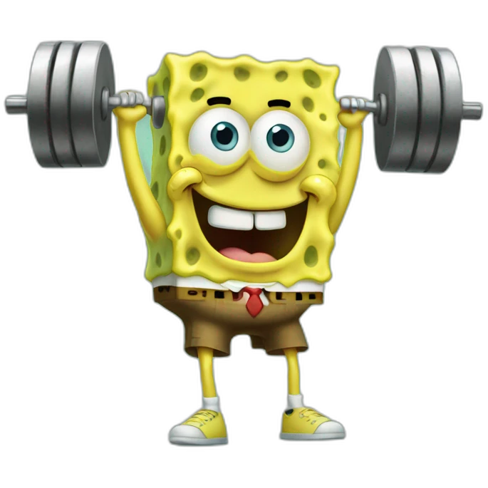SpongeBob lifting weights emoji