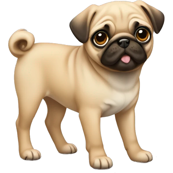 Fawn pug puppy standing  emoji