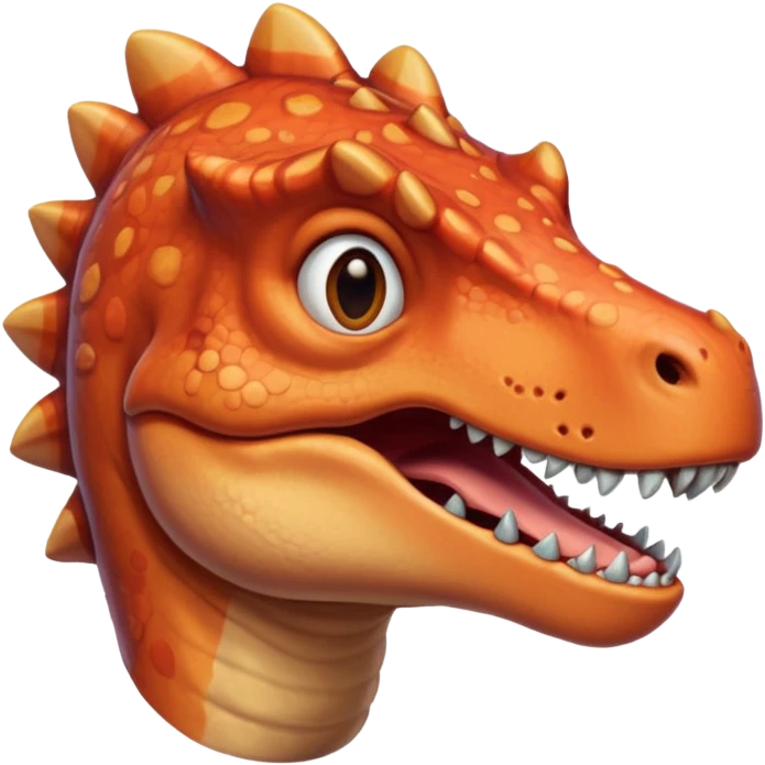 Blushing dinosaur emoji