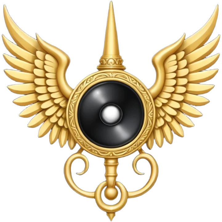 holy emblem with black wings with horn emoji