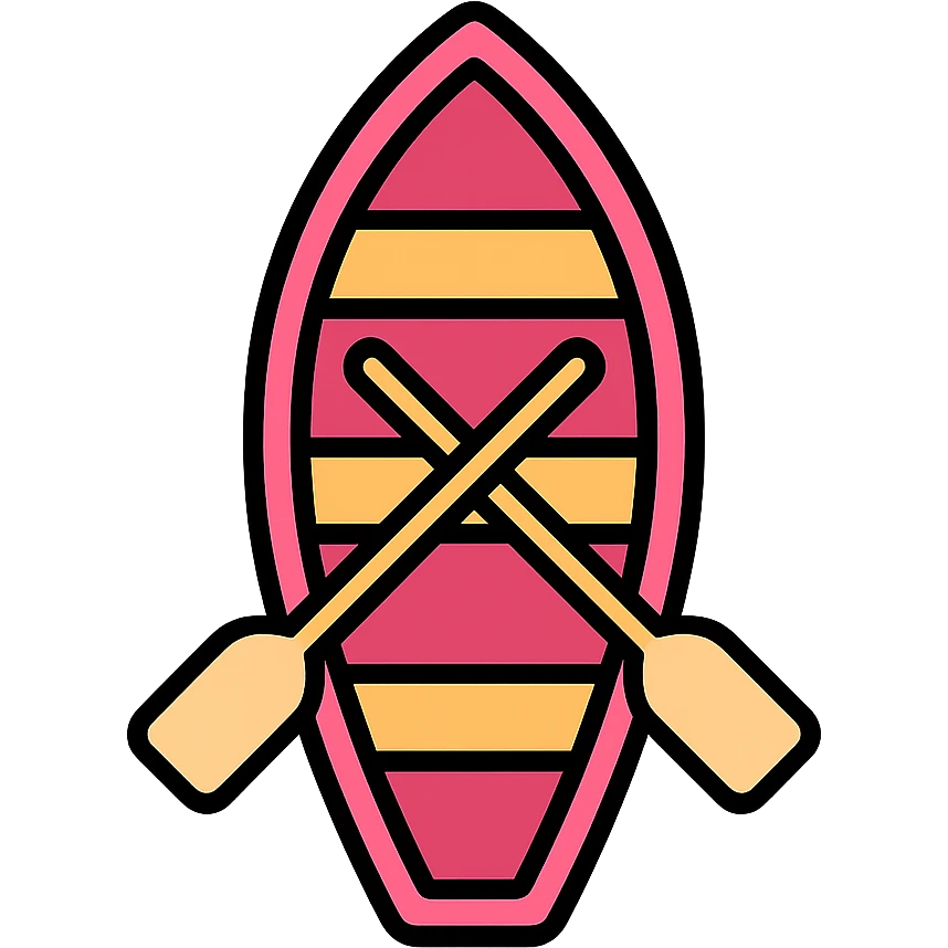 classic pink wooden rowing boat emoji
