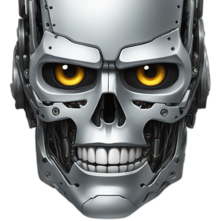 Terminator half human half robot face emoji