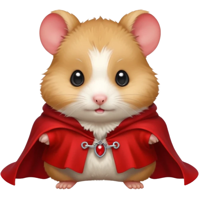 {
      "type": "object",
      "look": "hamster in red collar cloak",
      "description": "a tiny vampire hamster wearing a red collar cloak"
    } emoji
