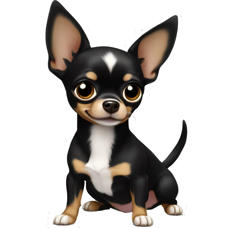 black chihuahua hello emoji