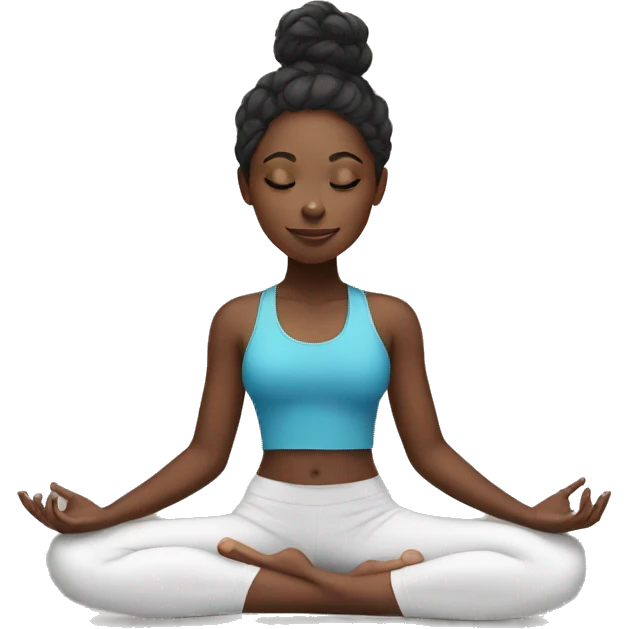 Black girl doing yoga emoji