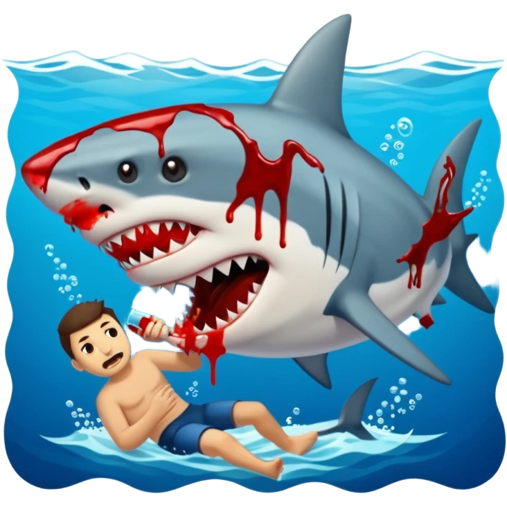 Shark eating a man emoji