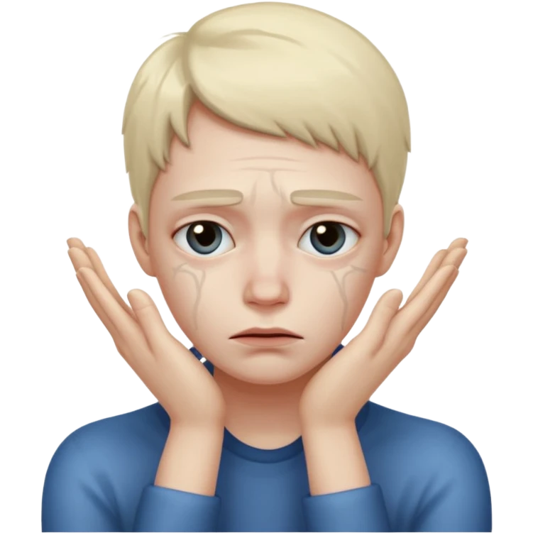 person sad with hands on face emoji