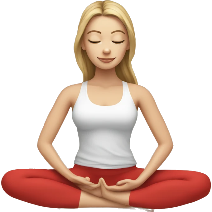  yoga white girl in red yoga emoji