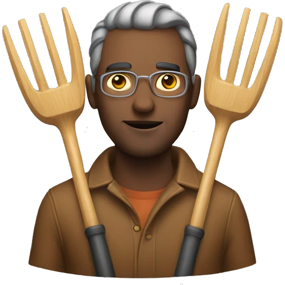 Man with pitchfork emoji