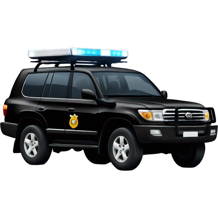 black toyota land cruiser with activated little police lights emoji