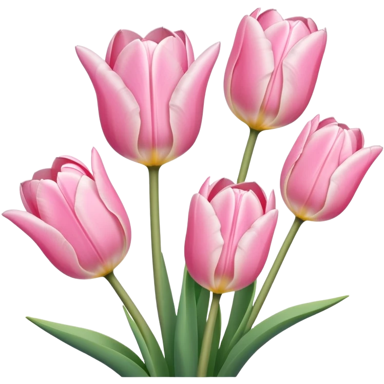 beautiful pastel pink tulips emoji