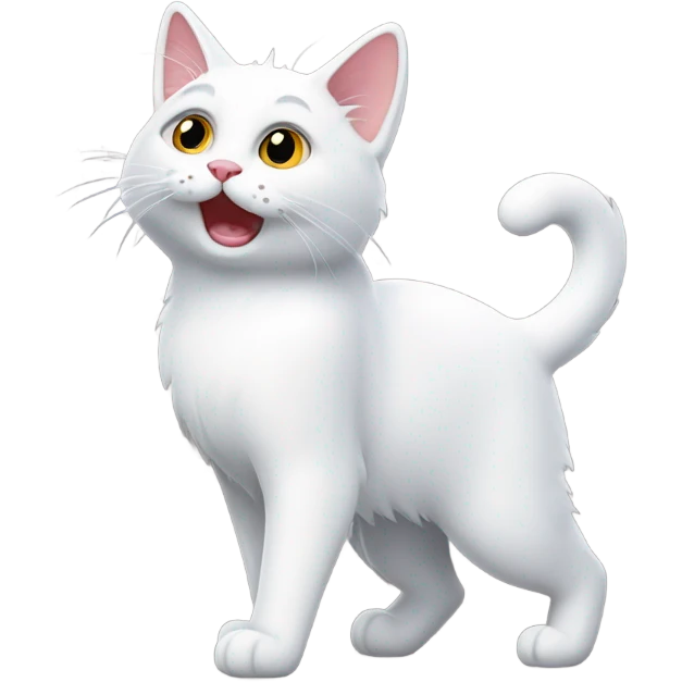 White standing cat (wenda from sprunki)  emoji