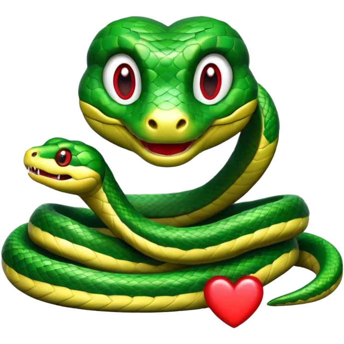 🐍+❤️  merge one emoji and smile snake emoji