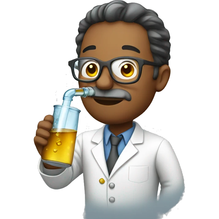 Scientist drinking emoji
