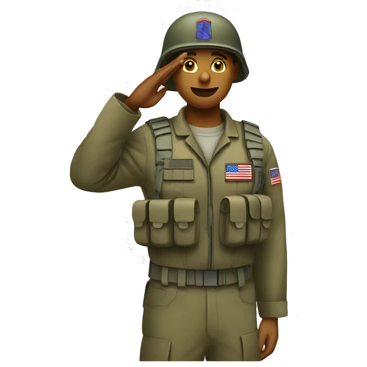 American soldier salutes emoji