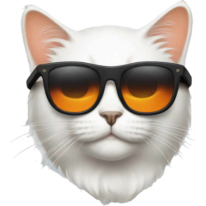 White orange black Cat with black sunglasses emoji