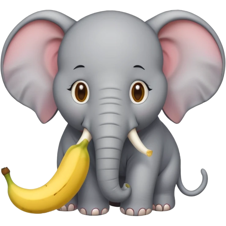Cat eating elephant and banana in head of elephant  emoji