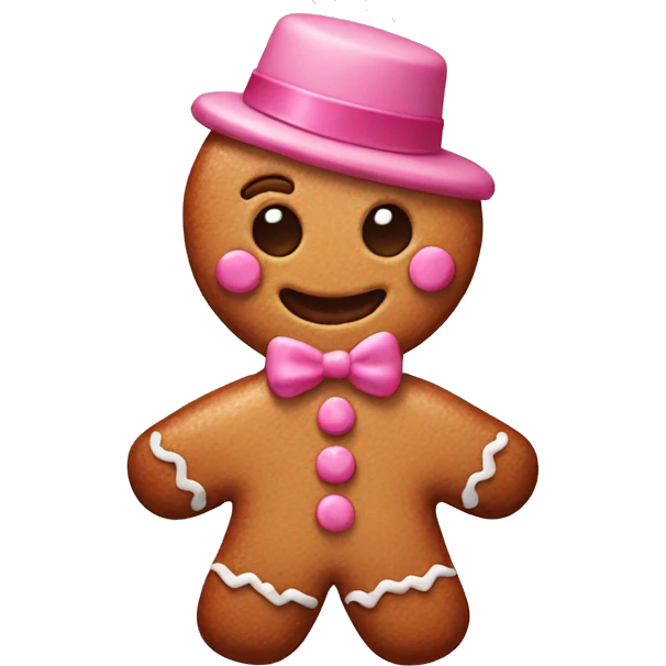 pink gingerbread man  emoji