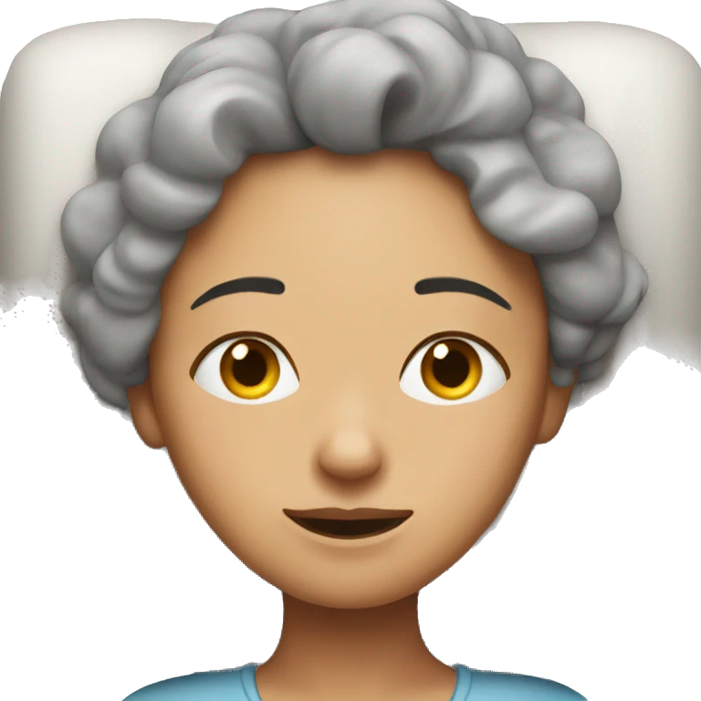 Woman wakes up from sleep.  emoji