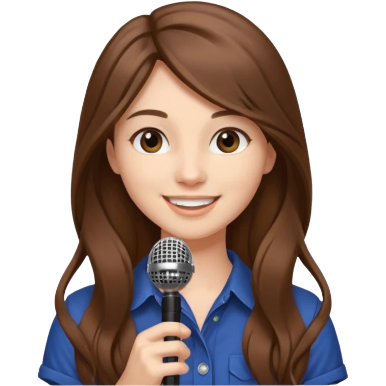 Singer Young woman – long hair, around 20s, holding microphone close emoji