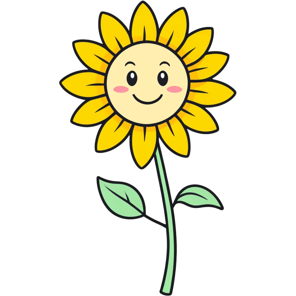 Smiling sunflower emoji