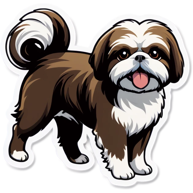 shih tzu chasing his tail  emoji