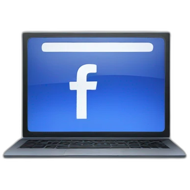 computer screen with facebook logo  emoji
