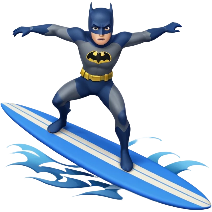 Batman surfing on a bat emoji