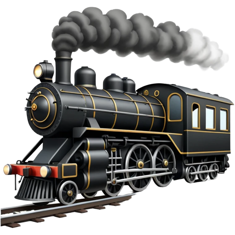 straight on view of an old-fashion steam train coming down the tracks emoji