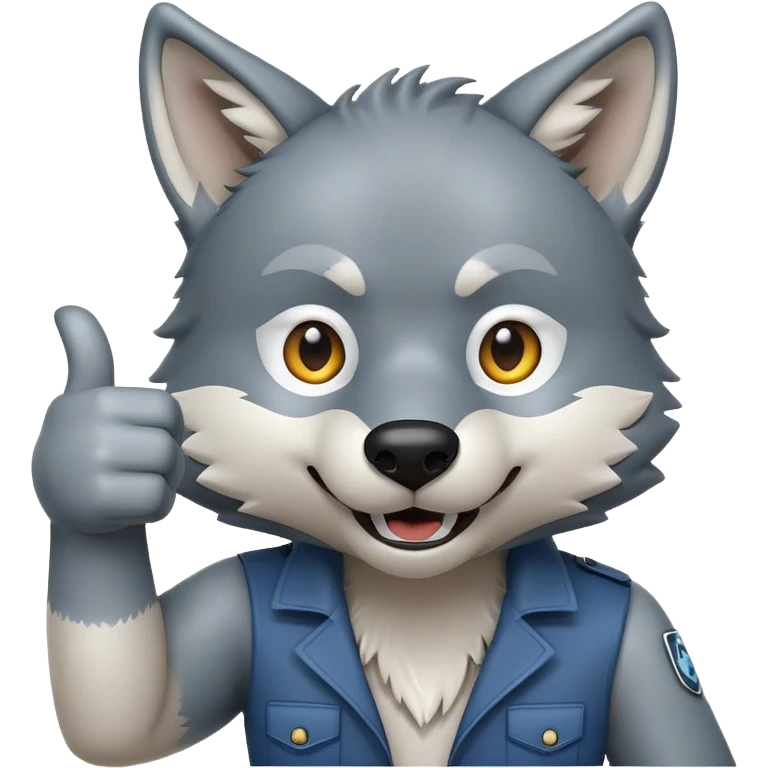 Wolf giving thumbs up emoji