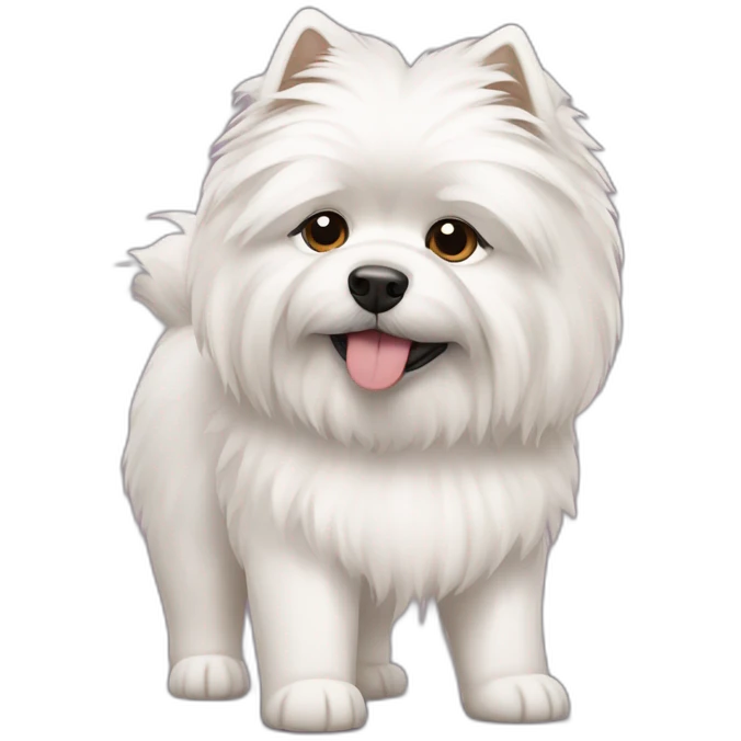 A Samoyed dog with a shih tzu dog emoji