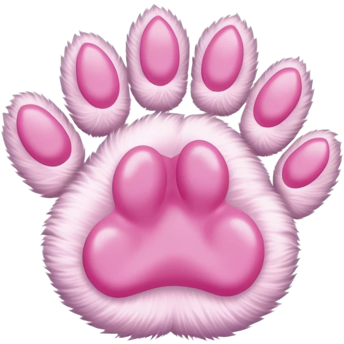 cat paw, cute feline foot with pink paw pads emoji
