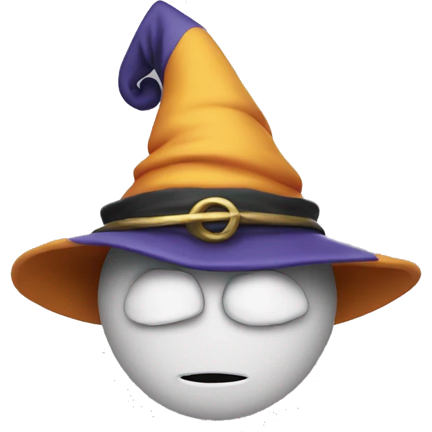 thinking face wearing wizard hat emoji