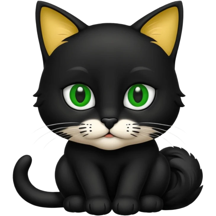 Chat noir peinture mignon assis emoji